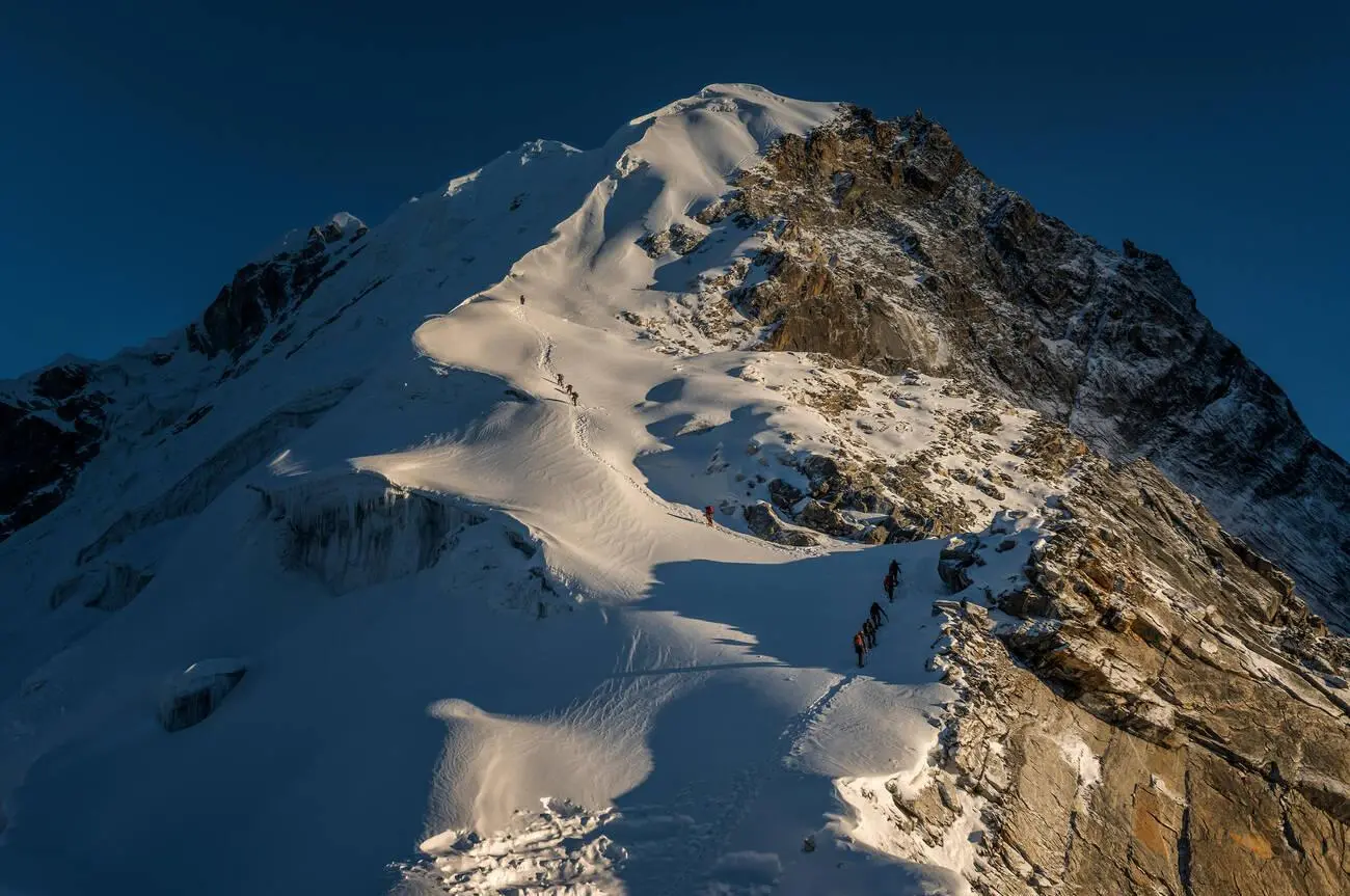 Mountaineers on Lobuche Peak Climbing, Nepal